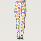 Girly pastel liefde harten patroon trekkoord tas leggings (Voorkant)
