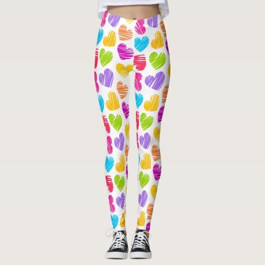 Girly pastel liefde harten patroon trekkoord tas leggings (Voorkant)
