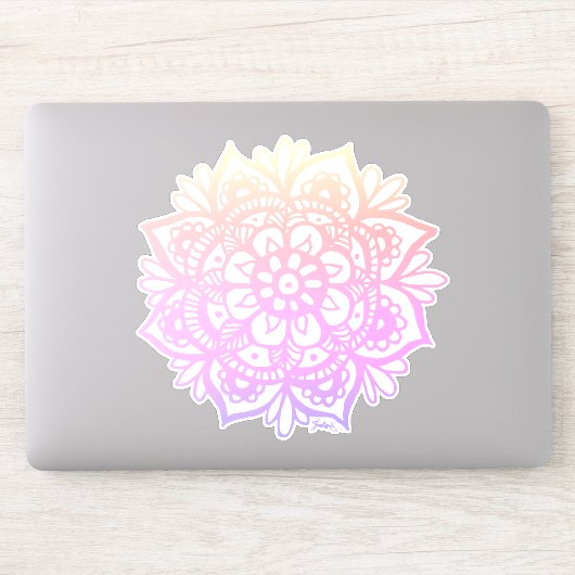 Girly Pastel Mandala Flower Sticker (Computer)