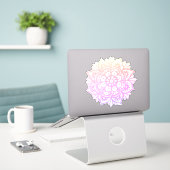Girly Pastel Mandala Flower Sticker (Laptop op bureau)