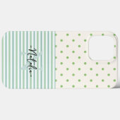 Girly pastel monogramma patroon l groen Case-Mate iPhone case (Achterkant (horizontaal))