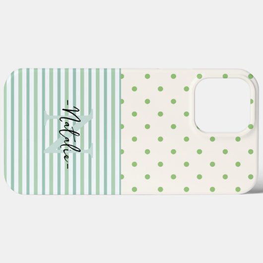 Girly pastel monogramma  patroon l groen Case-Mate iPhone case (Achterkant (horizontaal))