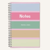 Girly Pastel Monogrammed Volledige Naam Notities Notitieboek (Voorkant)