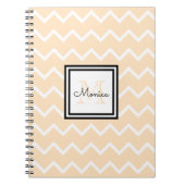 Girly Pastel Name Monogram Chevron Notitieboek (Voorkant)