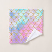 Girly Pastel Ombre Gold Glitter Mermaid Name Bad Handdoek (Wasdoekje)