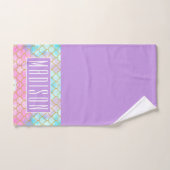 Girly Pastel Ombre Gold Glitter Mermaid Name Bad Handdoek (Handdoek)