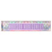 Girly Pastel Ombre Gold Glitter Mermaid Name Naambordje (Voorkant)