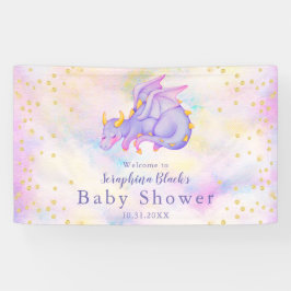 Girly Pastel Paars Dragon Baby shower Spandoek