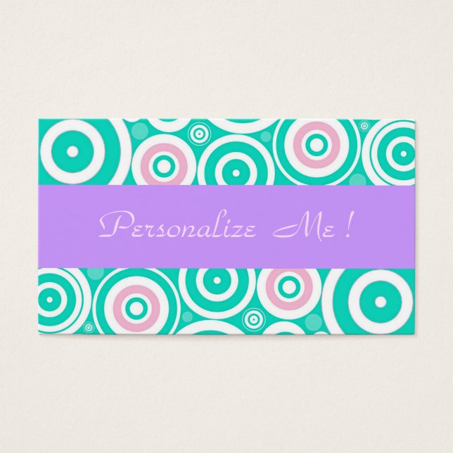 Girly Pastel Paarse Modern Mint Trendy Trouwplezie Visitekaartjes (Voorkant)