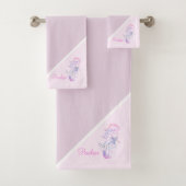 Girly Pastel Paarse Regenboog Zeemeermin Verjaarda Bad Handdoek (Insitu)