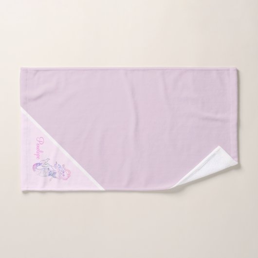 Girly Pastel Paarse Regenboog Zeemeermin Verjaarda Bad Handdoek (Handdoek)