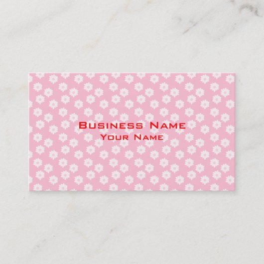 Girly Pastel Pink Floral Pattern. Visitekaartje (Voorkant)