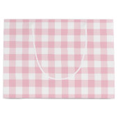 Girly Pastel Pink Gingham Pset Groot Cadeauzakje (Voorkant)