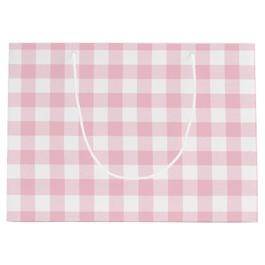 Girly Pastel Pink Gingham Pset Groot Cadeauzakje (Voorkant)
