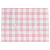 Girly Pastel Pink Gingham Pset Groot Cadeauzakje (Achterkant)