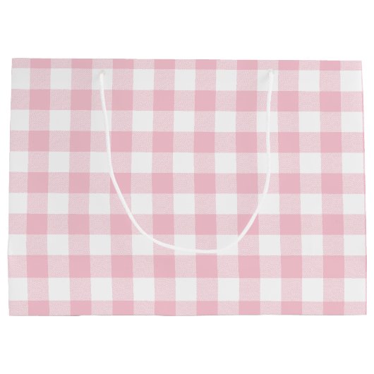 Girly Pastel Pink Gingham Pset Groot Cadeauzakje (Achterkant)
