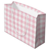 Girly Pastel Pink Gingham Pset Groot Cadeauzakje (Achterkant Gekanteld)