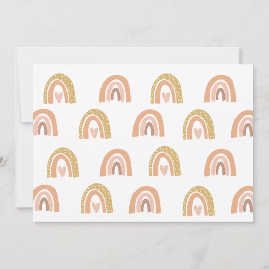 Girly Pastel Rainbow 1st Birthday Fotouitnodiging Kaart (Achterkant)