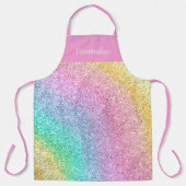 Girly Pastel Rainbow Glitter Pattern Personalized Schort (Voorkant)