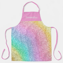 Girly Pastel Rainbow Glitter Pattern Personalized Schort