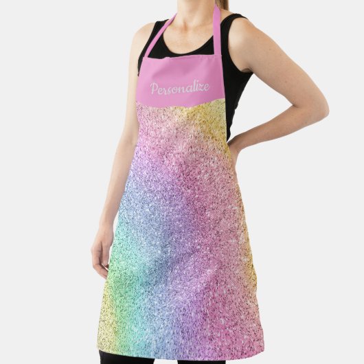 Girly Pastel Rainbow Glitter Pattern Personalized Schort (Insitu)