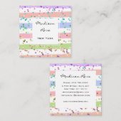 Girly Pastel Regenboog Eenhoorn Snoep Roze en Wit Vierkante Visitekaartje (Voorkant / Achterkant)