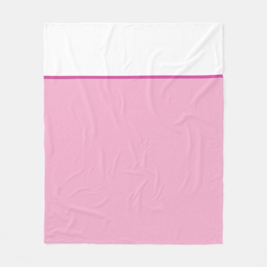 Girly Pastel Roze en Wit Fleece Deken (Voorkant)
