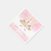 Girly Pastel Roze Goud Bloemen Verjaardagsfeest Servet (Hoek)