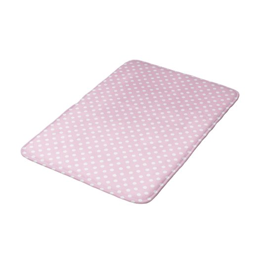 Girly Pastel Roze met Witte Polka Dots Badmat (Gekanteld)