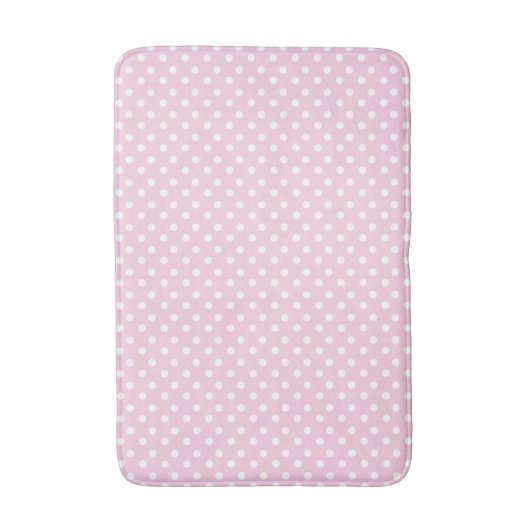 Girly Pastel Roze met Witte Polka Dots Badmat (Voorkant Verticaal)