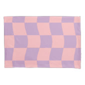 Girly Pastel Roze Paarse Wavy Check Pattern Kussensloop (Voorkant-Links)