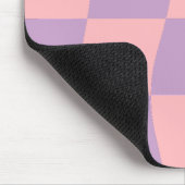 Girly Pastel Roze Paarse Wavy Geruit Muismat (Hoek)