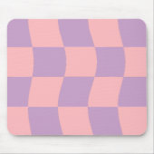 Girly Pastel Roze Paarse Wavy Geruit Muismat (Voorkant)