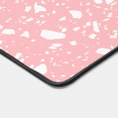 Girly Pastel Roze Wit Abstract Terrazzo Patroon Bureaumat (Hoek)