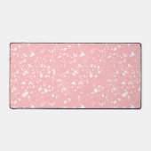 Girly Pastel Roze Wit Abstract Terrazzo Patroon Bureaumat (Voorkant)