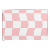 Girly Pastel Roze Wit Wavy Checker Kussensloop (Voorkant-Rechts)