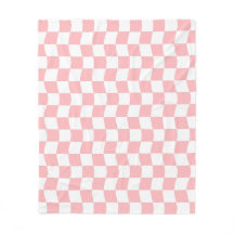 Girly Pastel Roze Wit Wavy Checker patroon