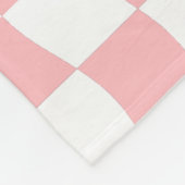 Girly Pastel Roze Wit Wavy Checker patroon Fleece Deken (Hoek)