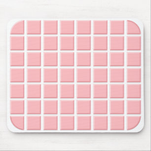 Girly Pastel Roze Witte Vierkante Faux Tegels Muismat
