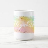 Girly Pastel Waterverf Rainbow Custom Coffee Mok (Center)