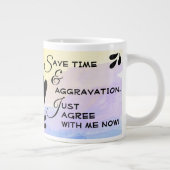 Girly Pastel Waterverf Sarcastic Typography Quote Grote Koffiekop (Rechts)