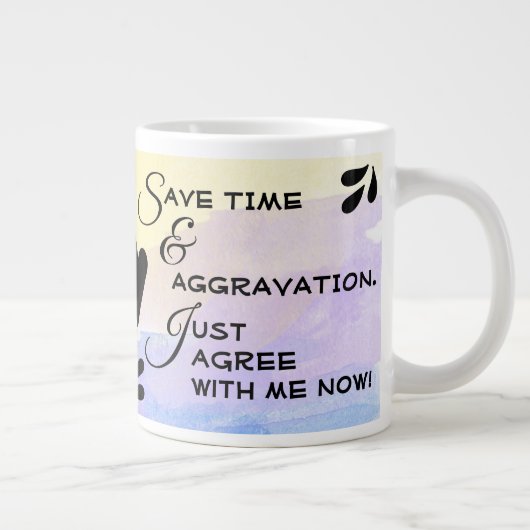 Girly Pastel Waterverf Sarcastic Typography Quote Grote Koffiekop (Rechts)