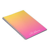 Girly Pastel Yellow and Pink Gradient Notebook Notitieboek (Rechterzijde)