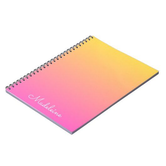 Girly Pastel Yellow and Pink Gradient Notebook Notitieboek (Linkerzijde)
