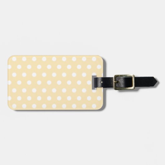 Girly Pastel Yellow Polka Dot Bagagelabel (Voorkant horizontaal)