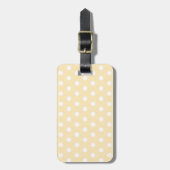 Girly Pastel Yellow Polka Dot Bagagelabel (Voorkant verticaal)