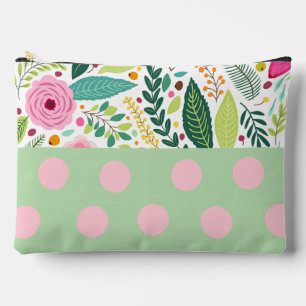 Girly patroon Groen en roze stippen en bloem Etui