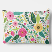 Girly patroon Groen en roze stippen en bloem Etui (Achterkant)
