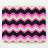 girly patroon zigzag fuchsia heet roze chevron muismat (Voorkant)