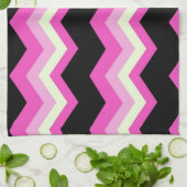 girly patroon zigzag fuchsia heet roze chevron theedoek (Gevouwen)